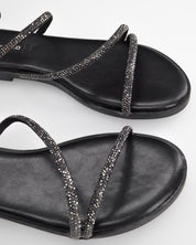 HANNA - sandali flat neri con spirale