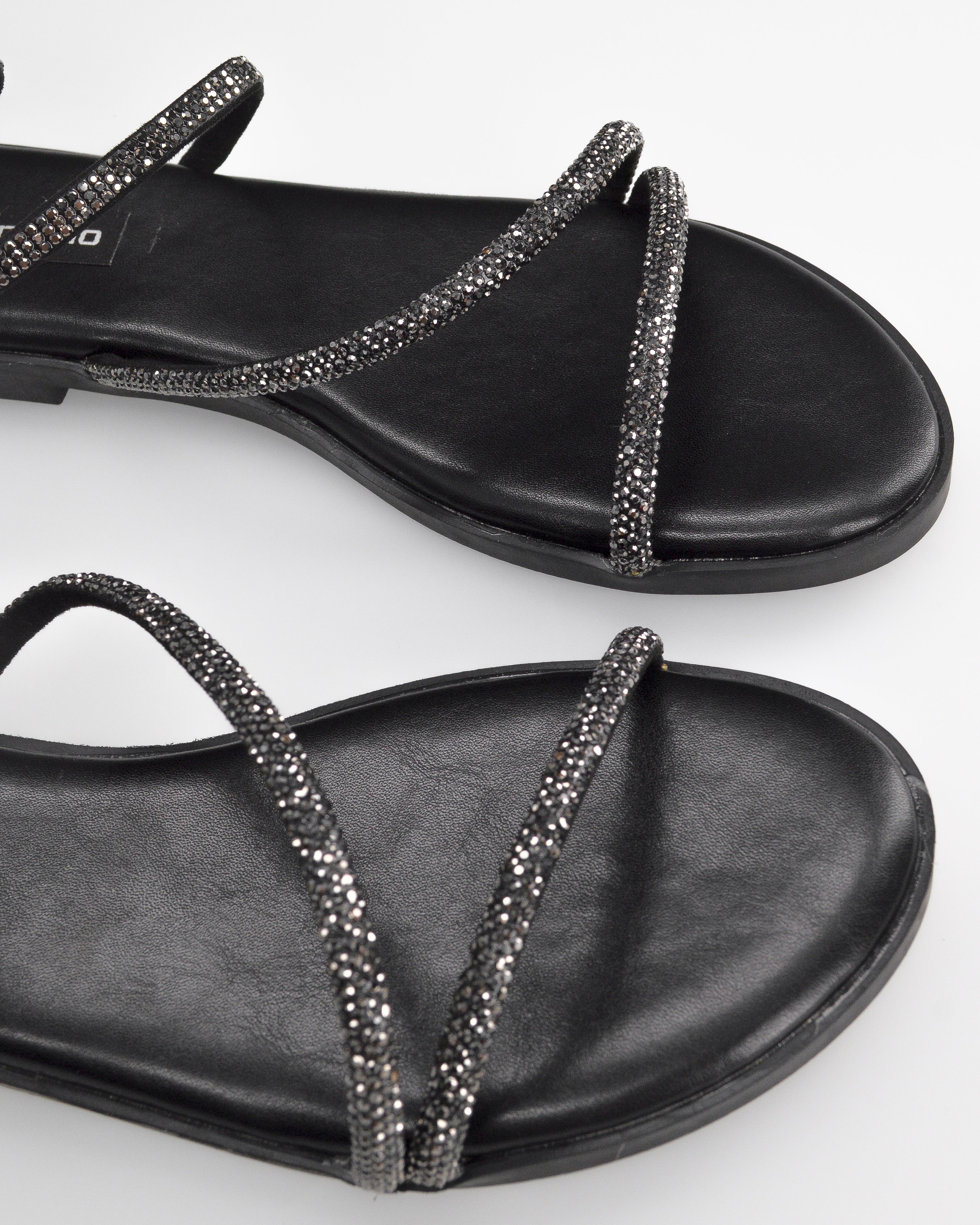 HANNA - sandali flat neri con spirale