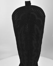 ROWEN - stivali alti in camoscio nero con gambale traforato