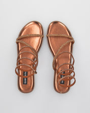 HANNA - sandali flat color bronzo con spirale
