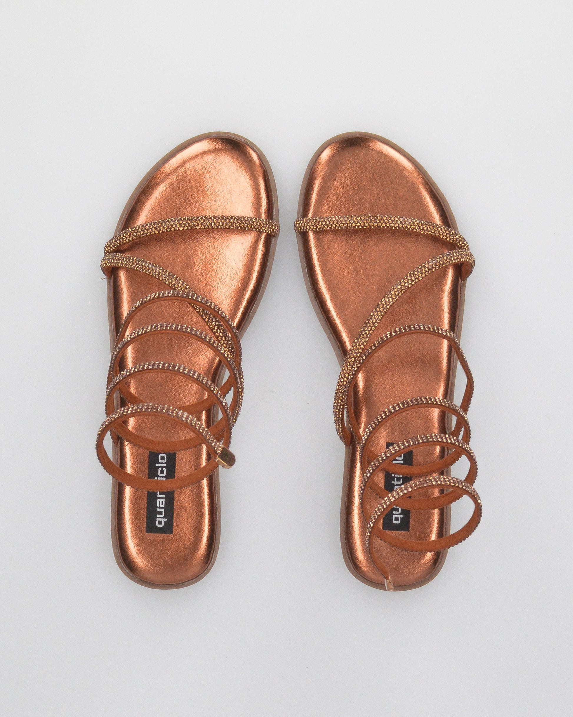HANNA - sandali flat color bronzo con spirale