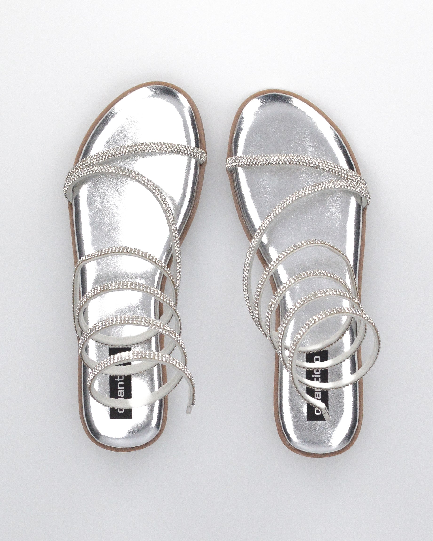 HANNA - sandali flat argentati con spirale