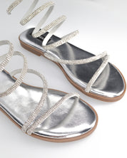 HANNA - sandali flat argentati con spirale
