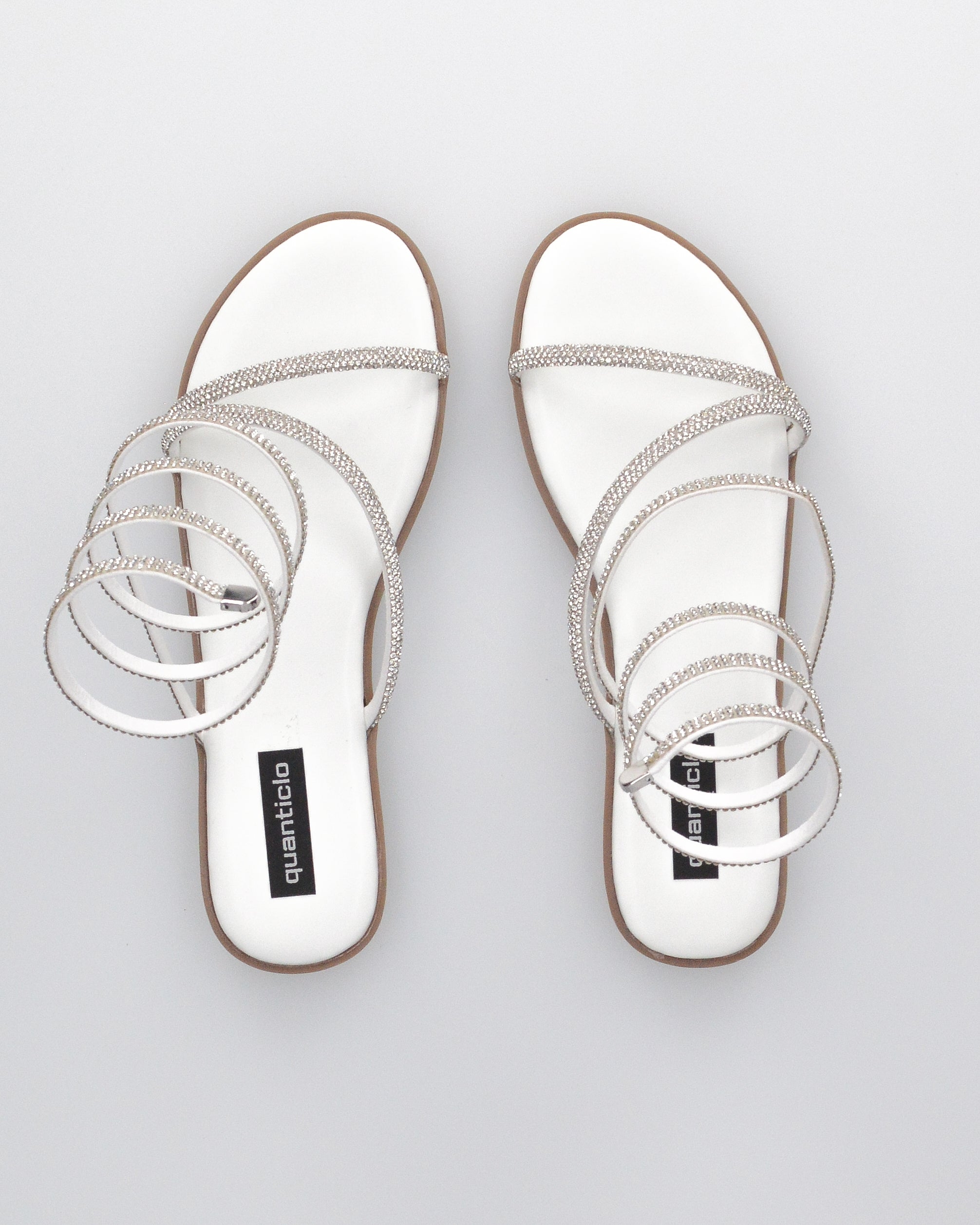 HANNA - sandali flat bianchi con spirale