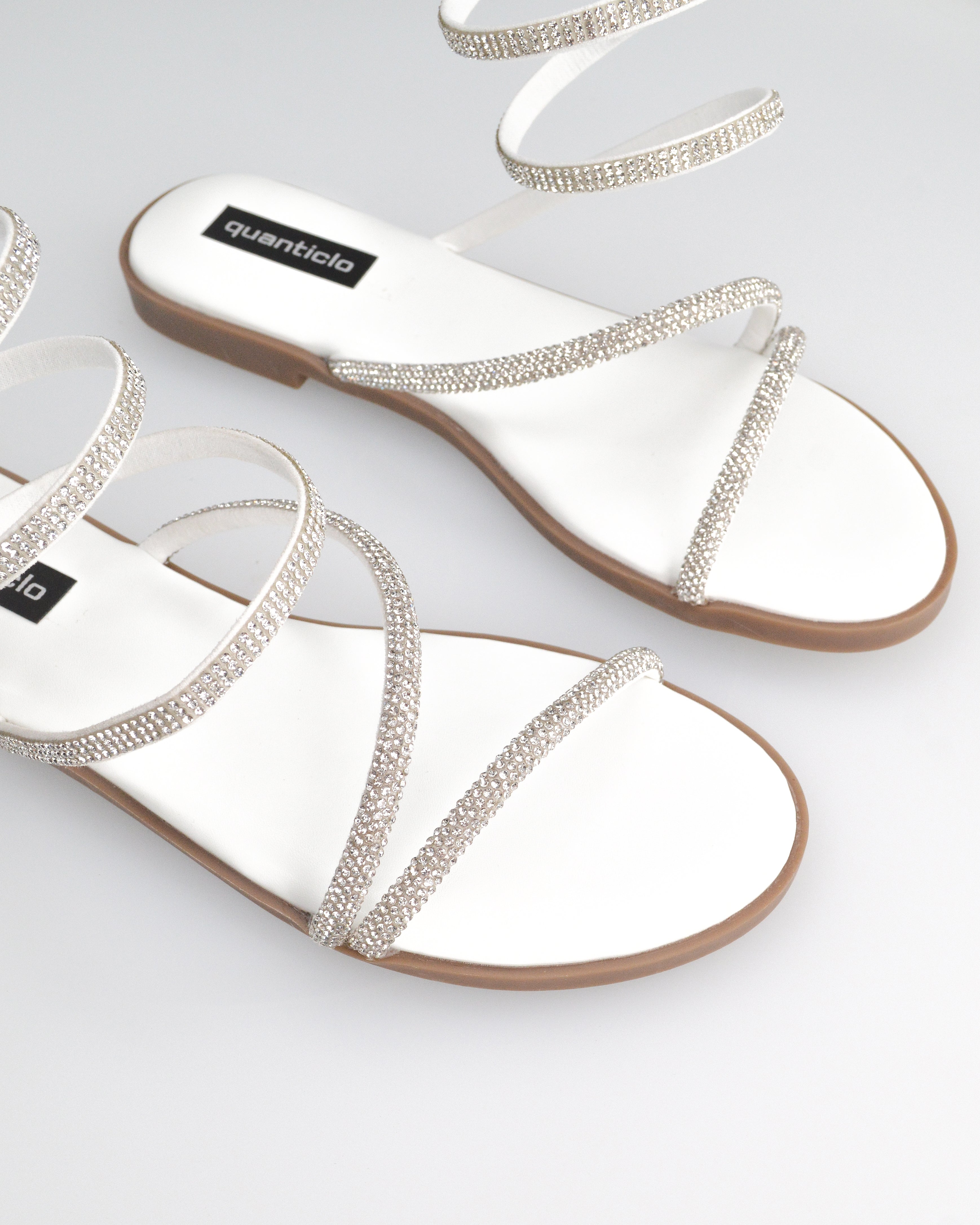 HANNA - sandali flat bianchi con spirale