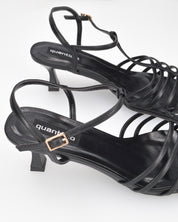 MERYL - sandali con tacco neri con chiusura cinturino