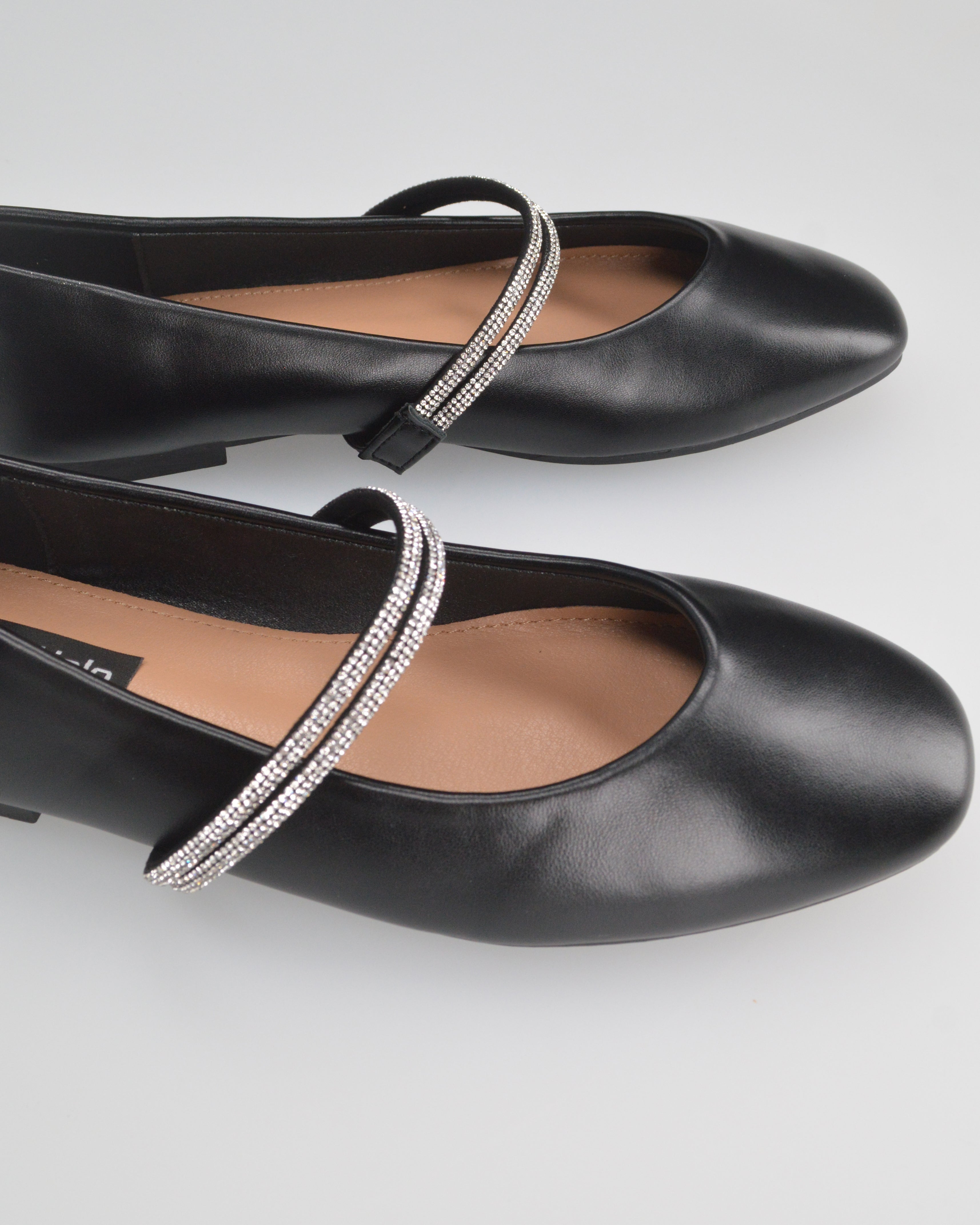 SELMA - ballerine nere con listini glitterati