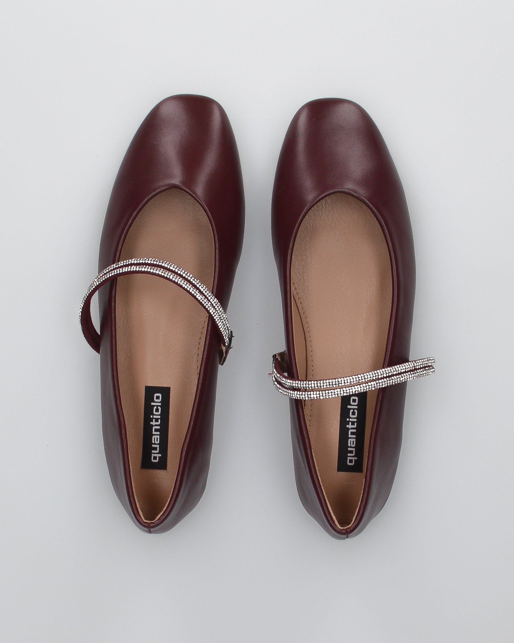 SELMA - ballerine bordeaux con listini glitterati