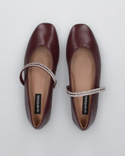 SELMA - ballerine bordeaux con listini glitterati