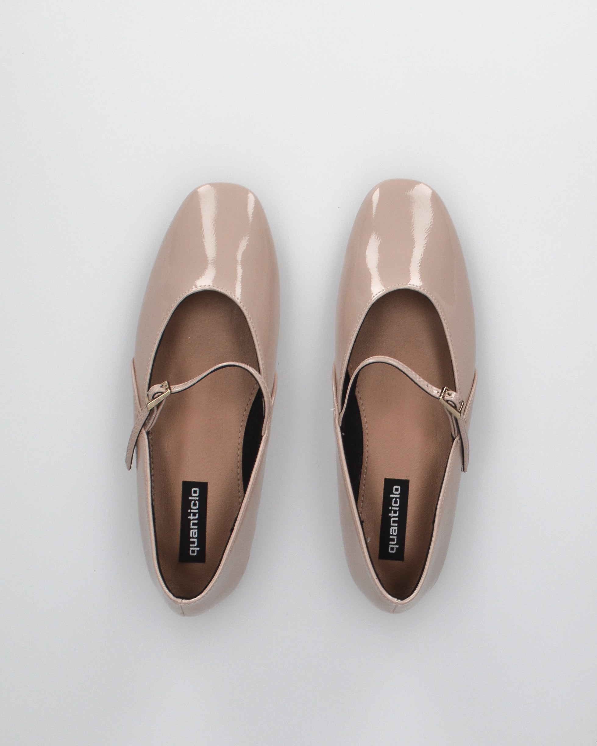 LUPITA - ballerine beige lucide con cinturino