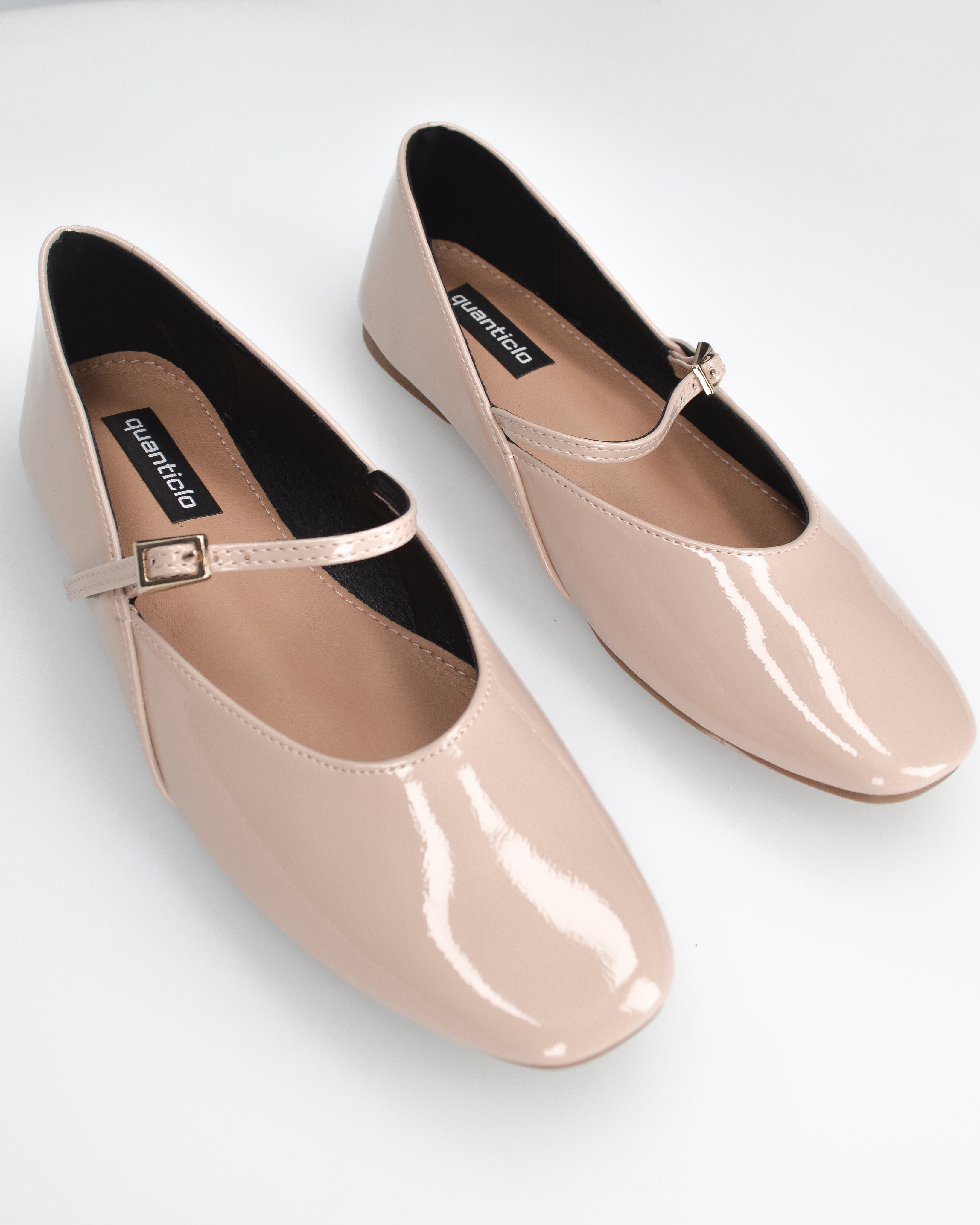 LUPITA - ballerine beige lucide con cinturino