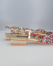 TESSY - sandali con materiale intrecciato multicolore
