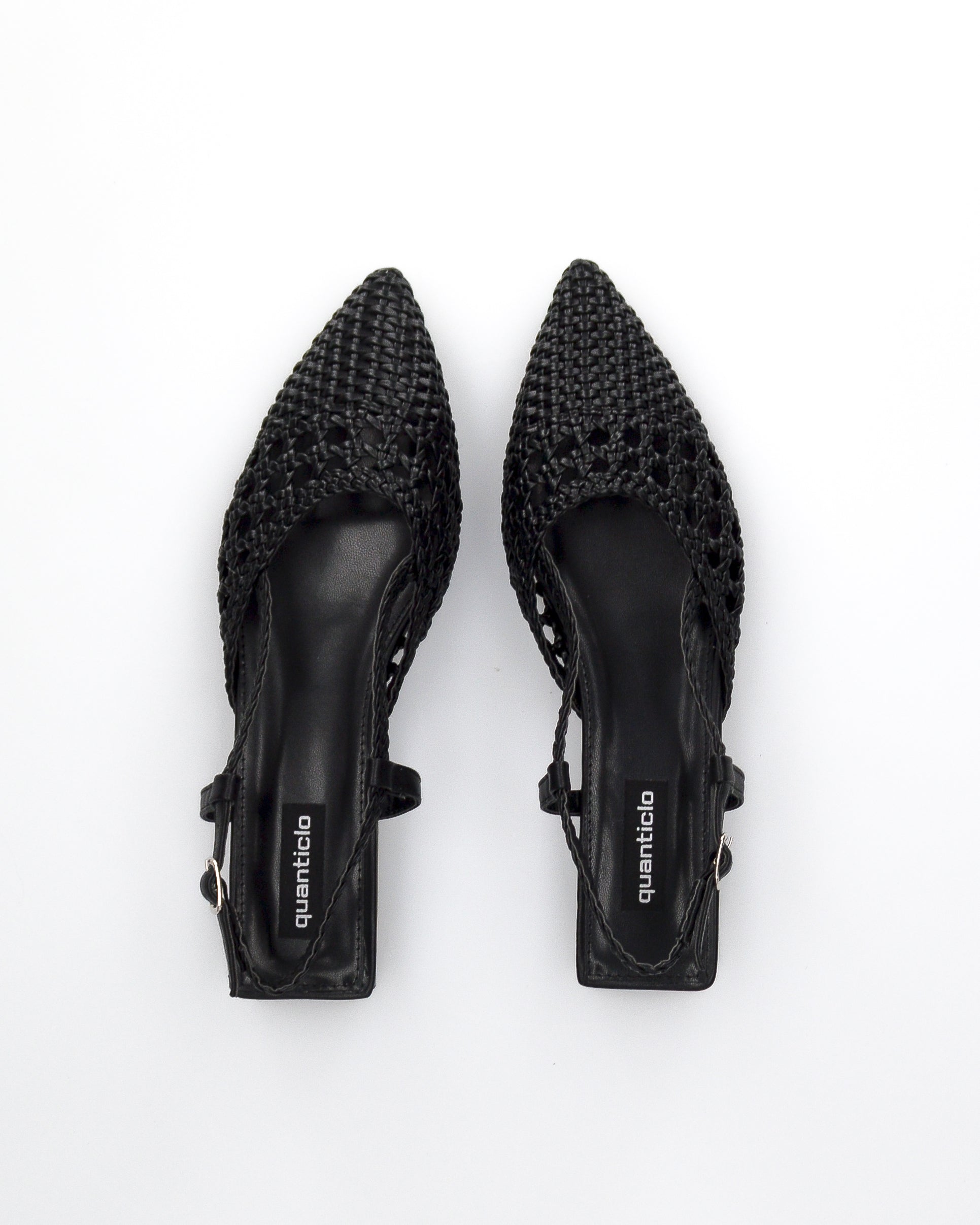TESSY - sandali con materiale intrecciato nero