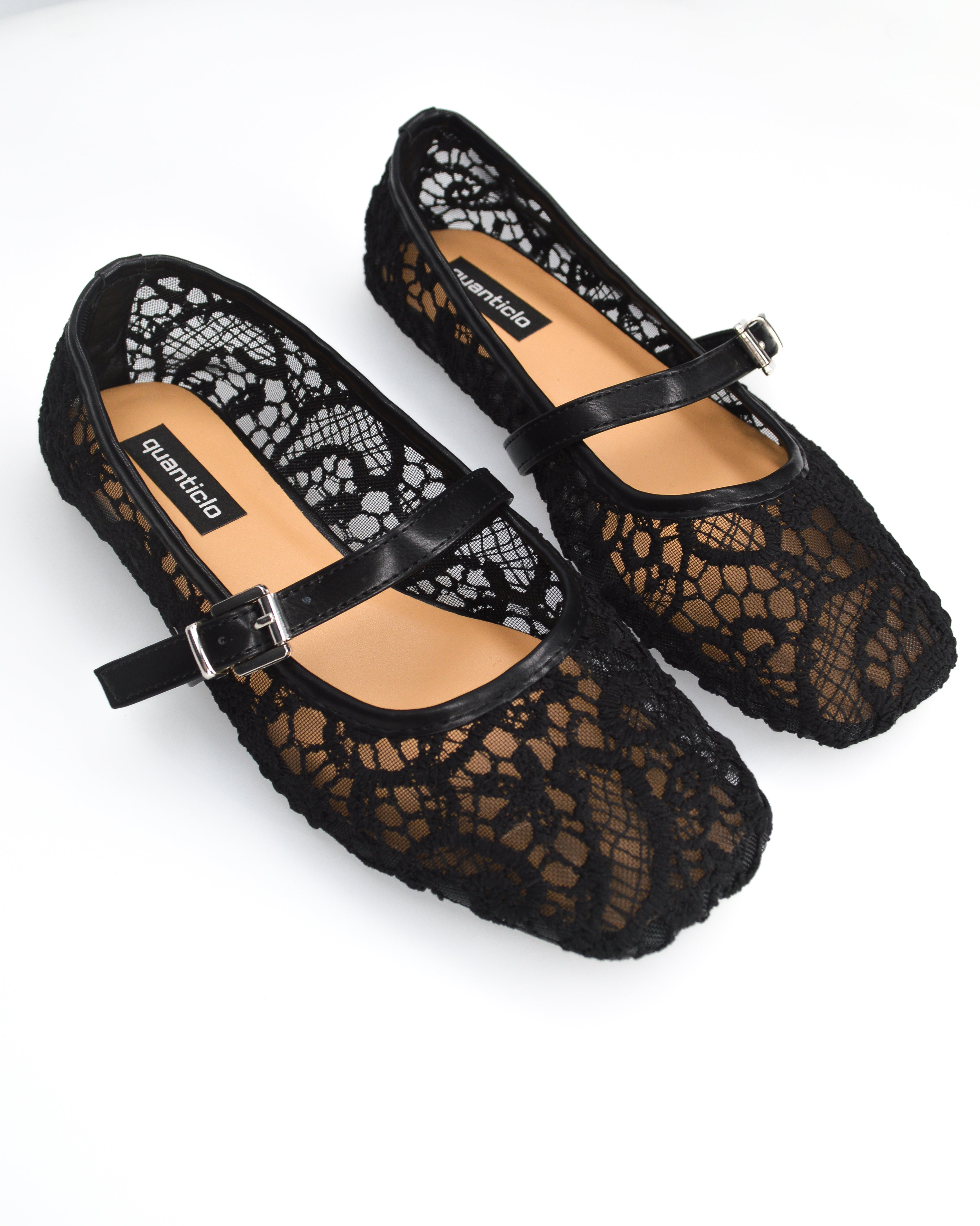 ETTA - décolleté neri traforati con soletta beige