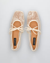 VITTORIA - ballerine beige in pizzo con fiocco