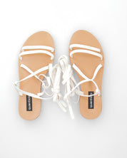 VERIDA - sandali lace-up in simil pelle bianca