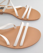 VERIDA - sandali lace-up in simil pelle bianca