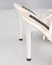 LALY - sandali bianchi lace up con tacco a spillo
