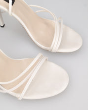 LALY - sandali bianchi lace up con tacco a spillo