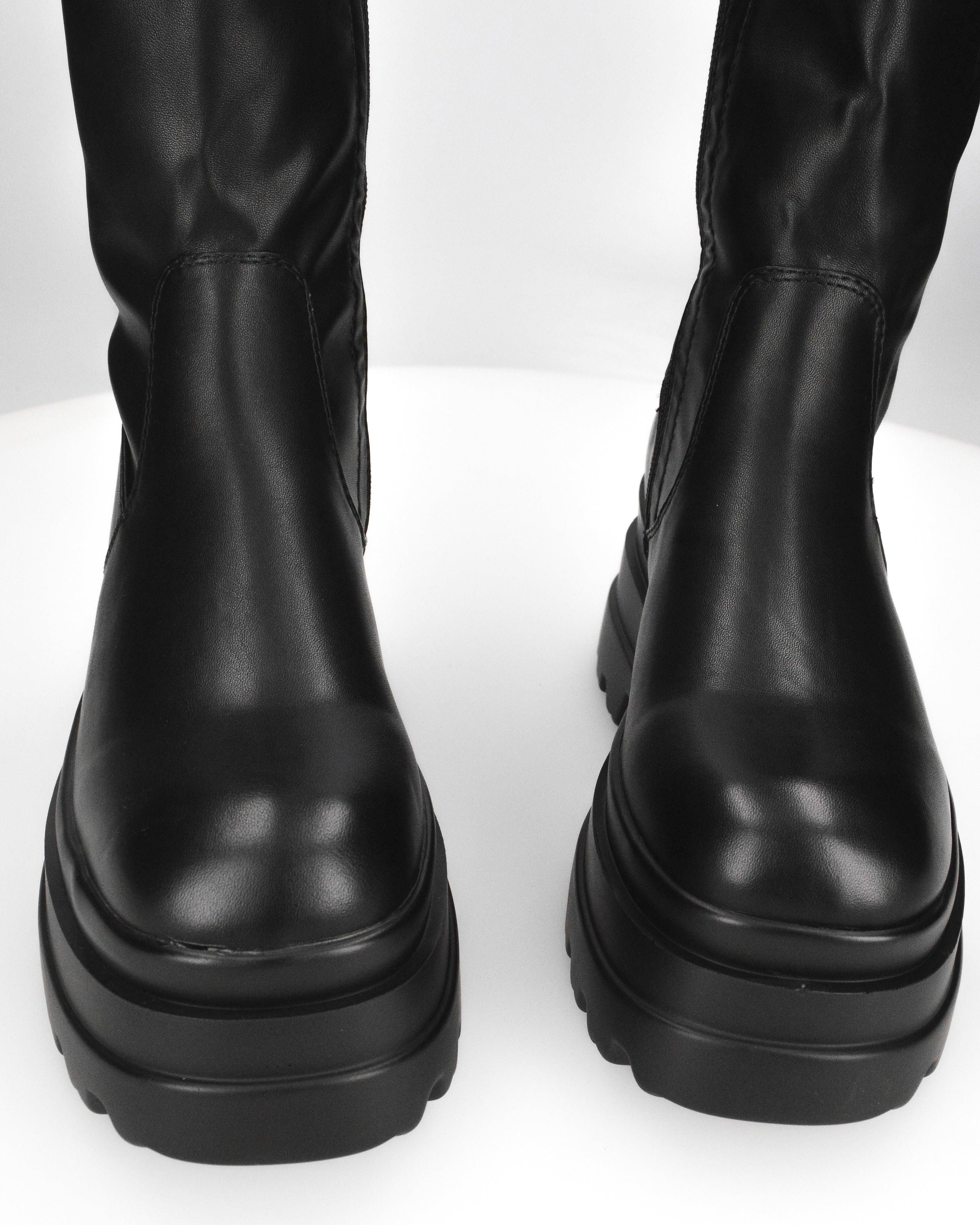 TRILLY - stivaletti platform neri con chiusura zip