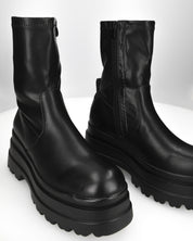 TRILLY - stivaletti platform neri con chiusura zip