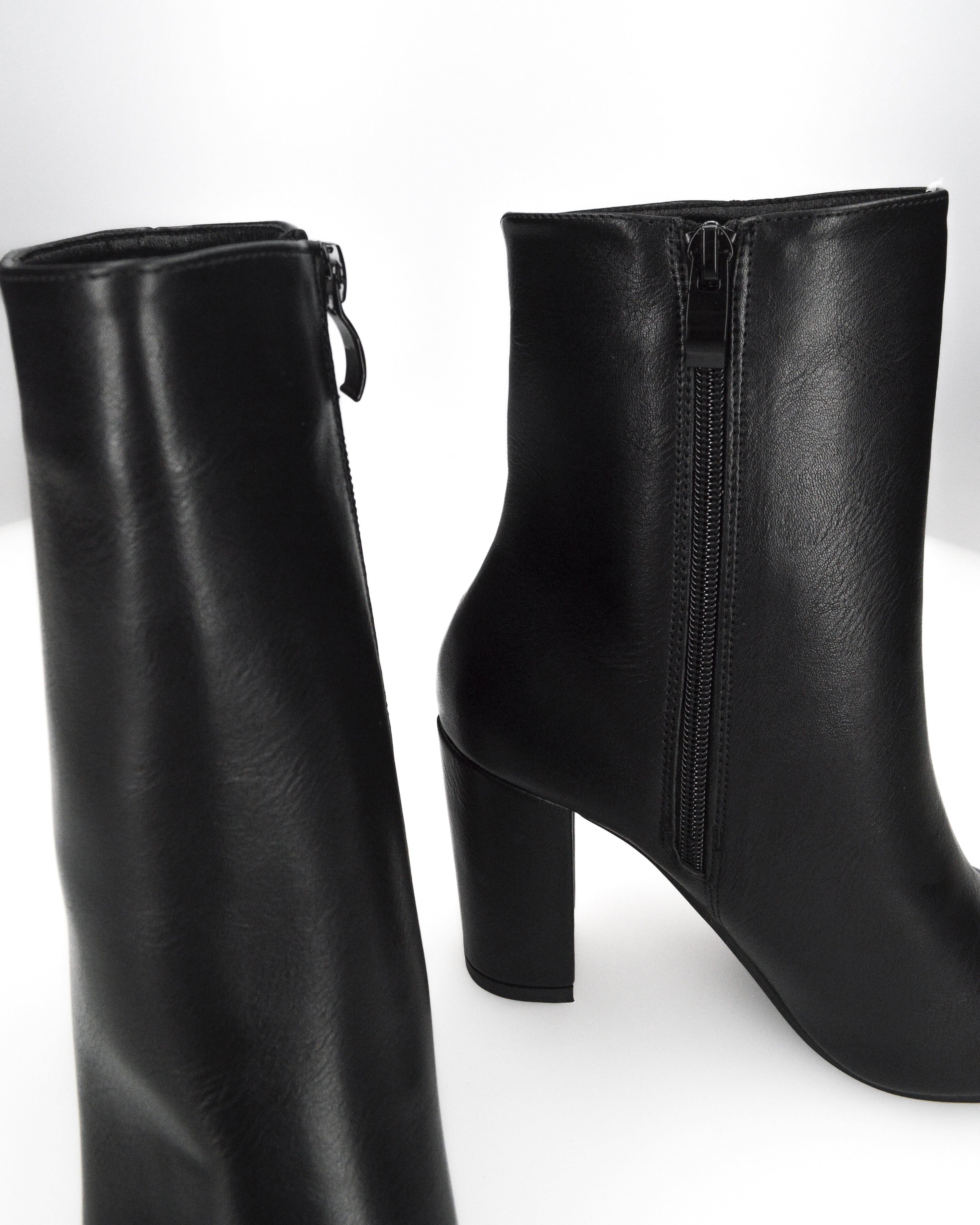 OLIVIA - stivaletti con cerniera in PU nero