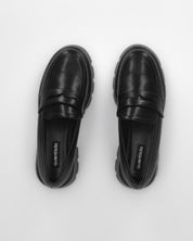 KESSY - mocassino nero con suola carrarmato e mascherina penny loafer