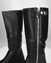 ALICE - stivale alto nero stile anfibio con doppia zip e suola carrarmato