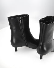 KILYA - stivaletti in ecopelle nera con tacco basso kitten heel