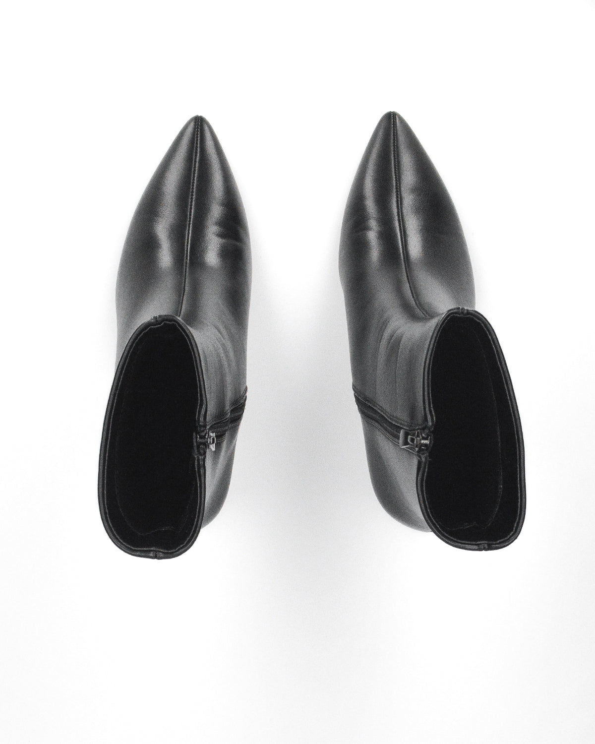 KILYA - stivaletti in ecopelle nera con tacco basso kitten heel