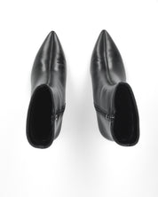 KILYA - stivaletti in ecopelle nera con tacco basso kitten heel