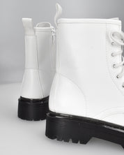 STACEE - stivaletti bianchi stile anfibio con platform