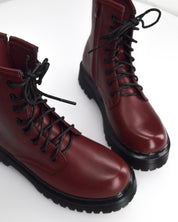 STACEE - stivaletti bordeaux stile anfibio con platform