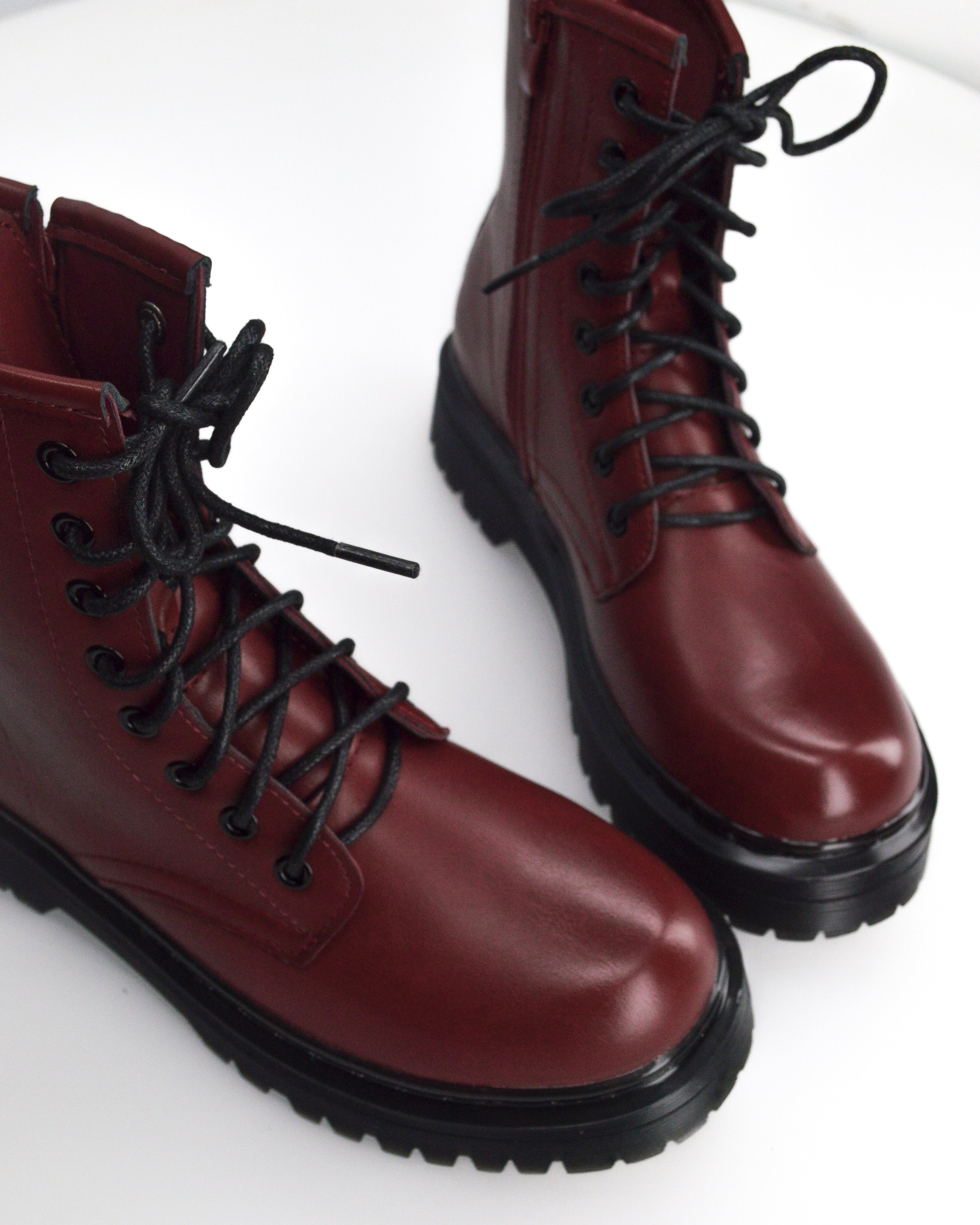STACEE - stivaletti bordeaux stile anfibio con platform