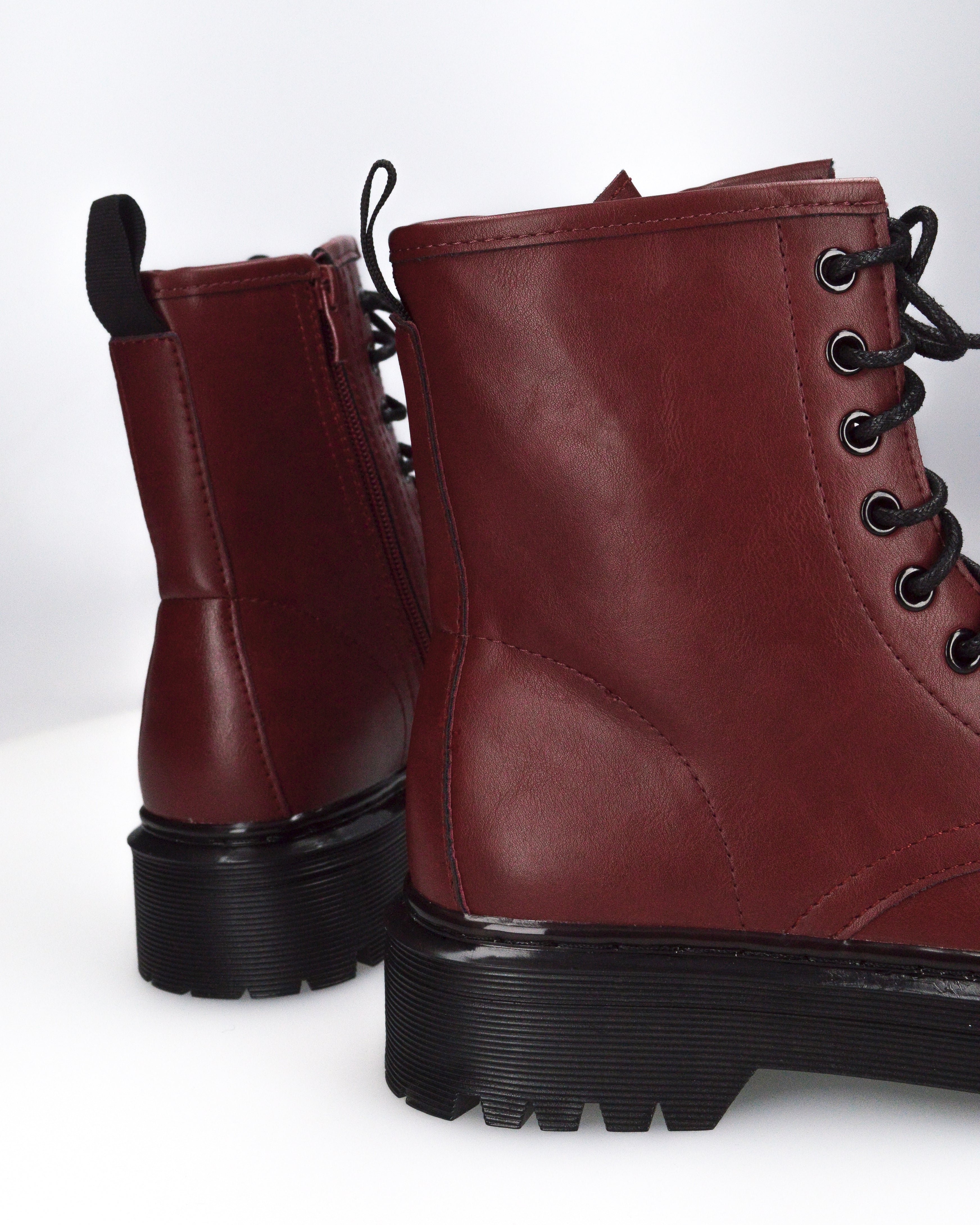 STACEE - stivaletti bordeaux stile anfibio con platform