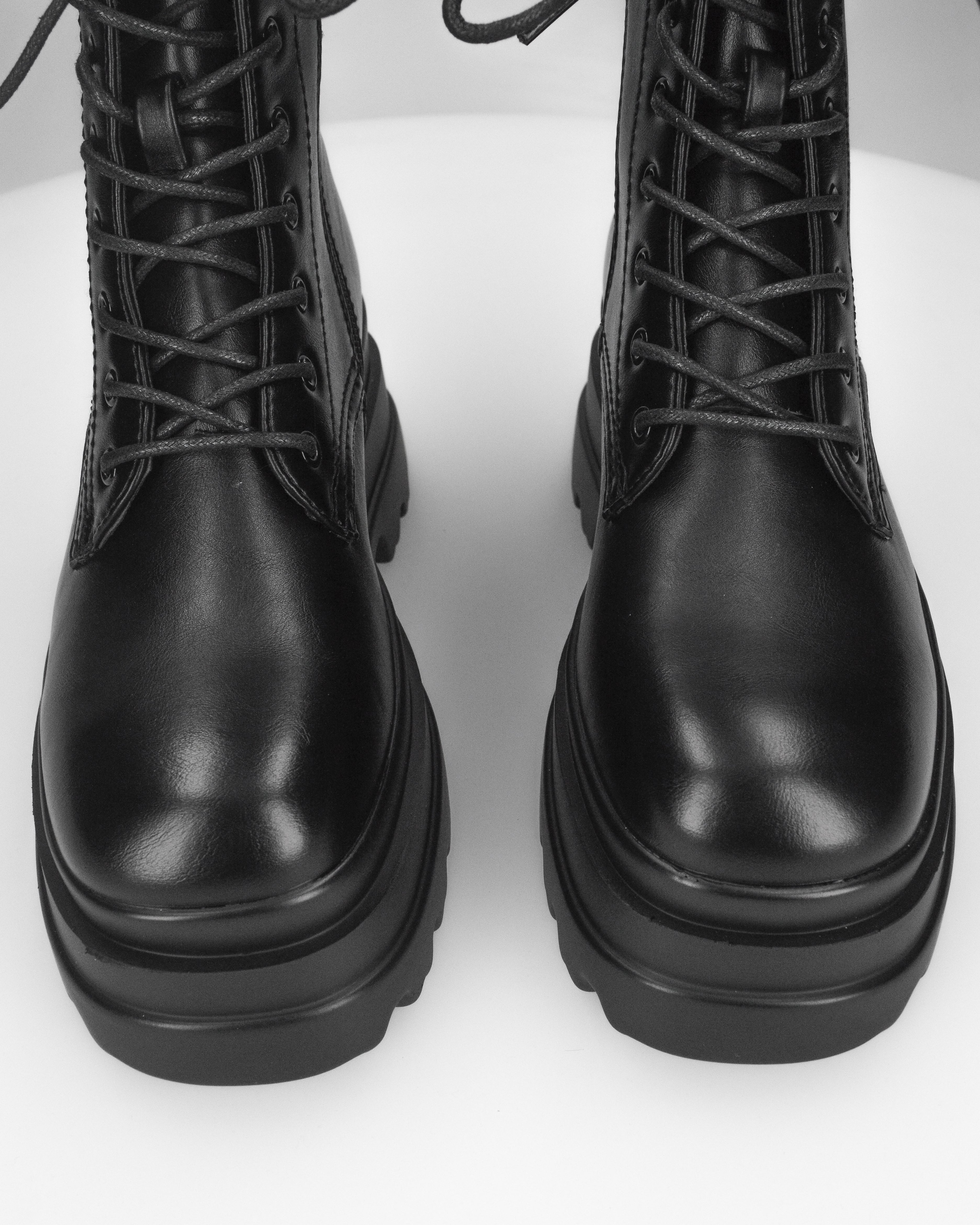 GIORGIA - stivaletti anfibi stringati con suola carro armato platform