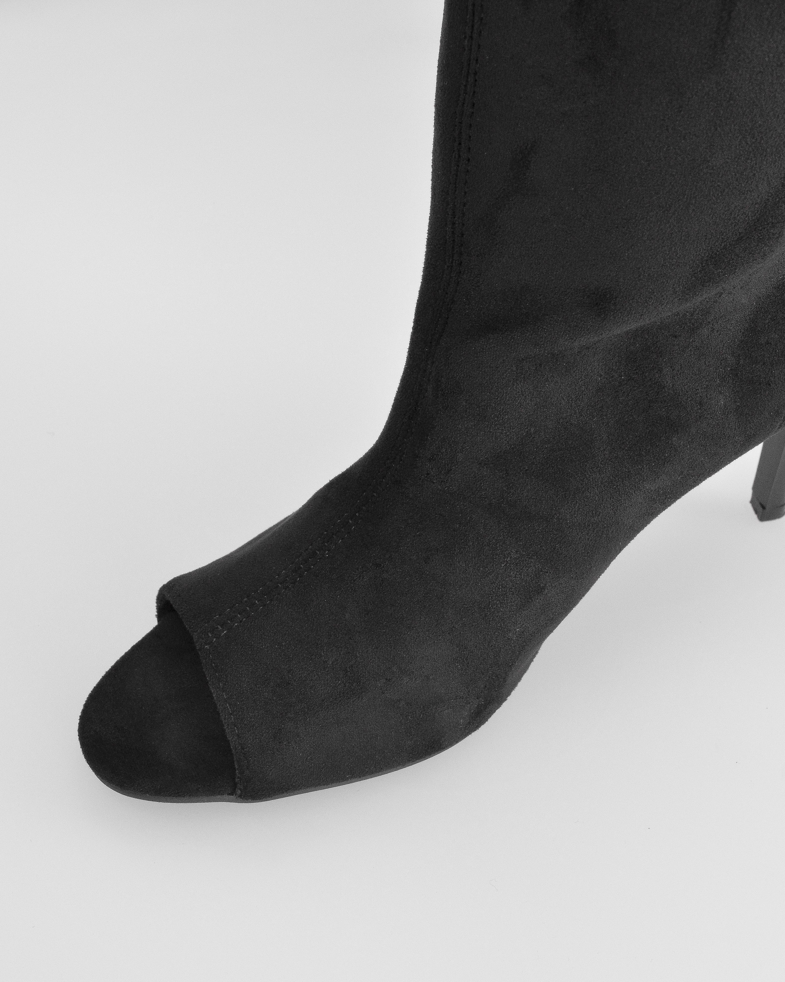 CLOH - stivali alti neri con punta open-toe