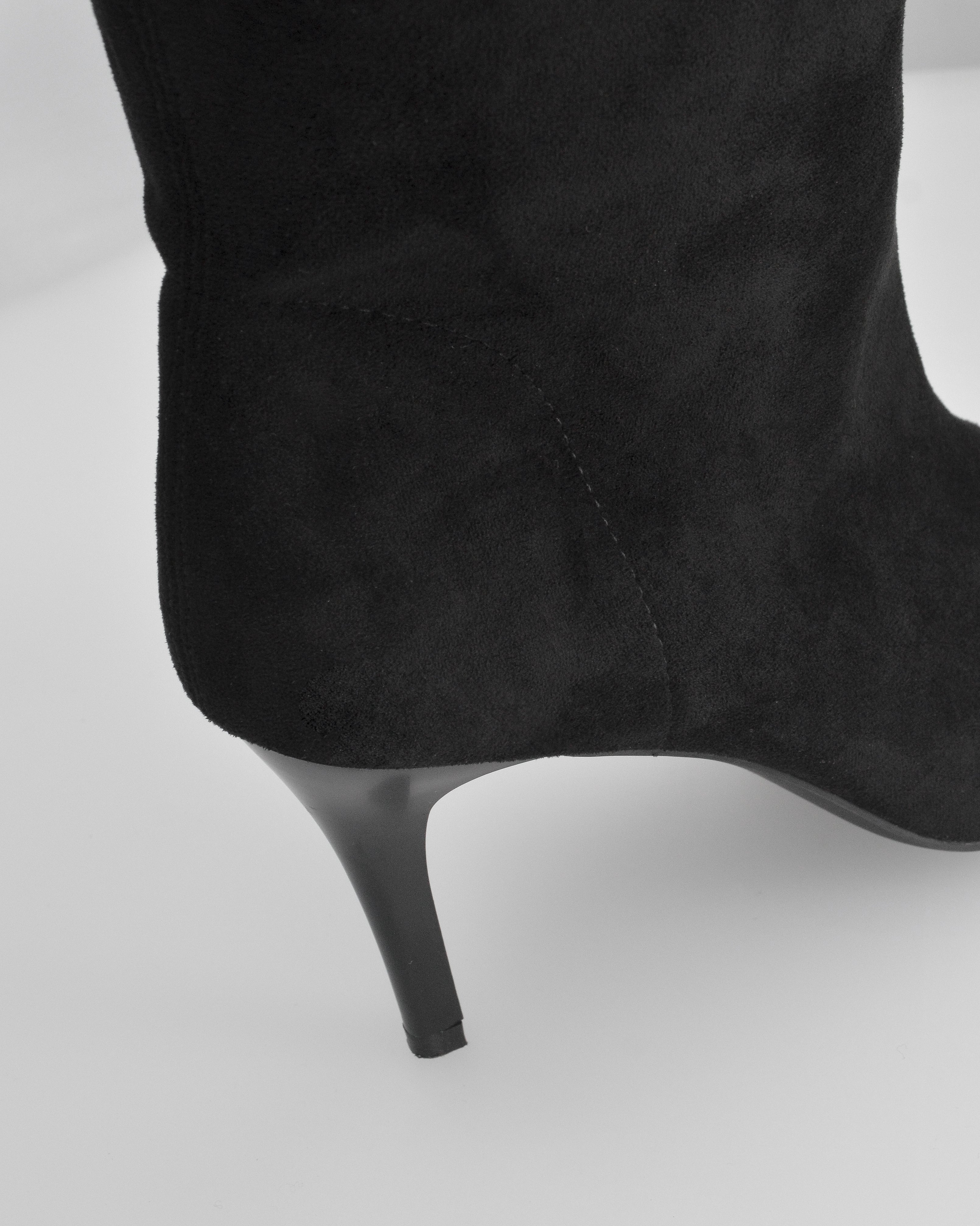 CLOH - stivali alti neri con punta open-toe