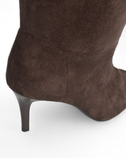 CLOH - stivali alti marroni con punta open-toe