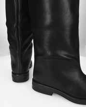 BAILEY - stivali lisci nero scuro con gambale comodo