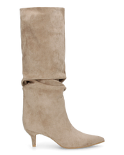 DAPHNE - stivali alti beige con effetto arricciato sul gambale