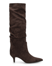 DAPHNE - stivali alti marroni con effetto arricciato sul gambale