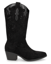 DEBBIE - stivali neri western con gambale traforato