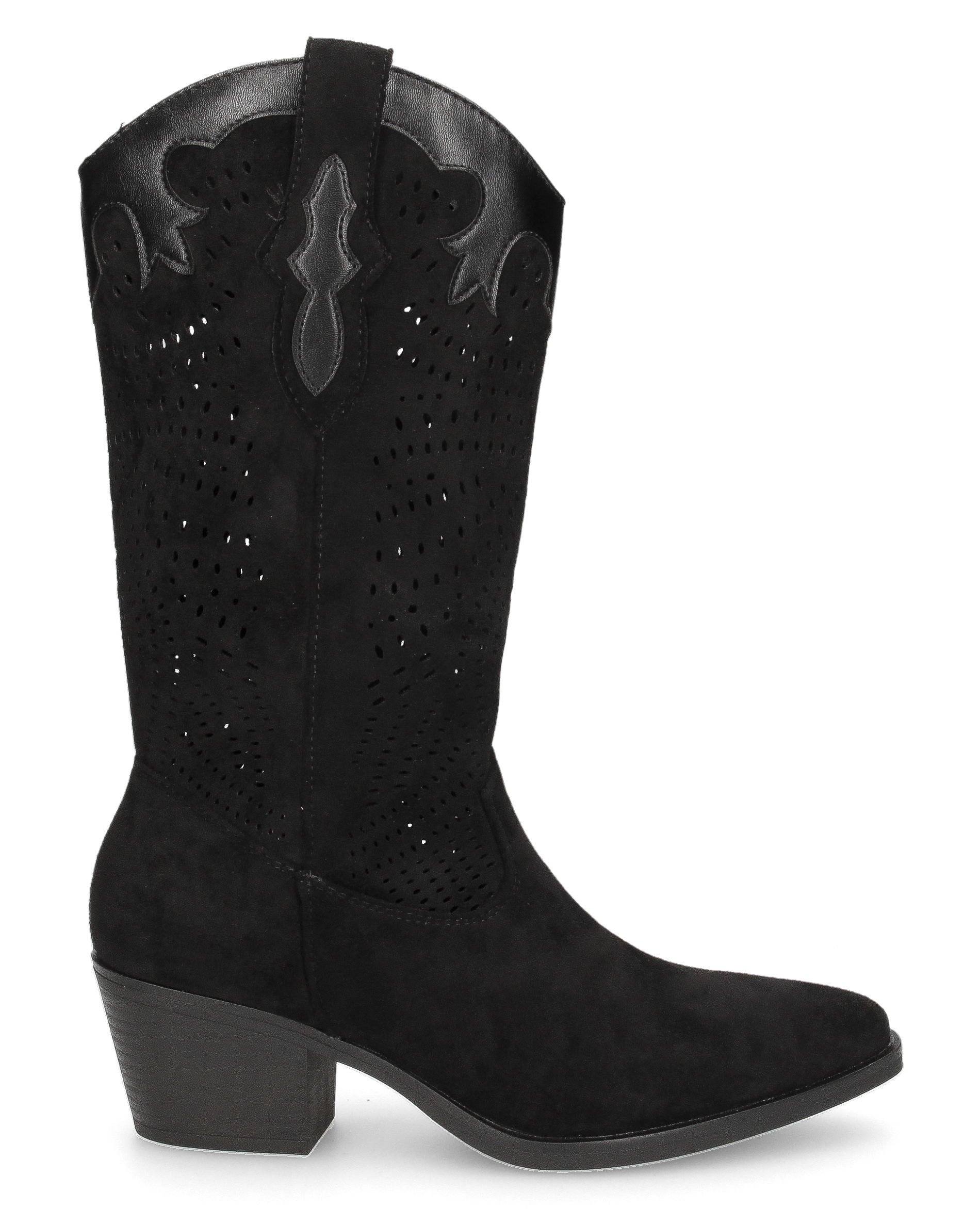 DEBBIE - stivali neri western con gambale traforato