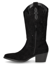 DEBBIE - stivali neri western con gambale traforato