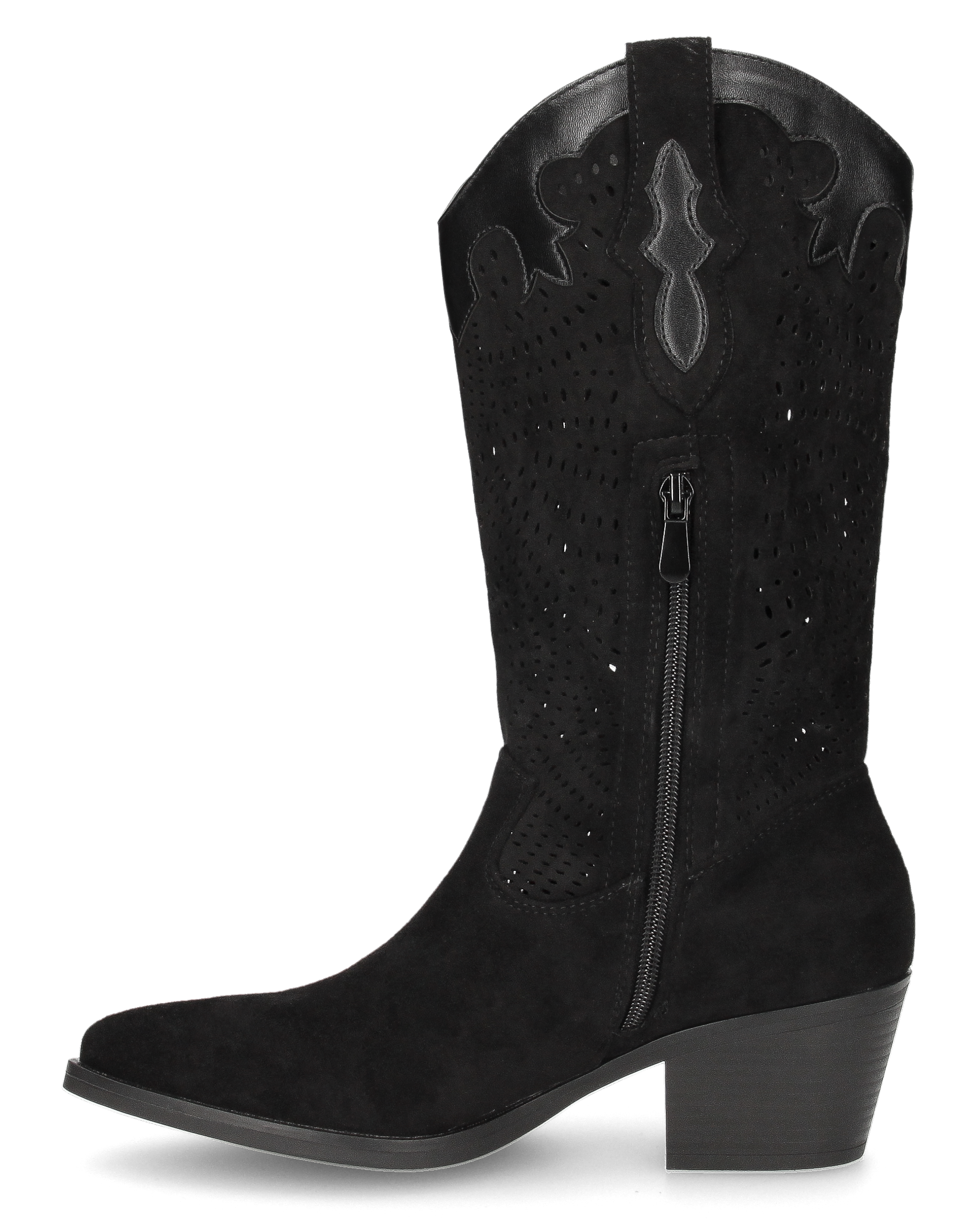 DEBBIE - stivali neri western con gambale traforato