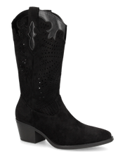 DEBBIE - stivali neri western con gambale traforato