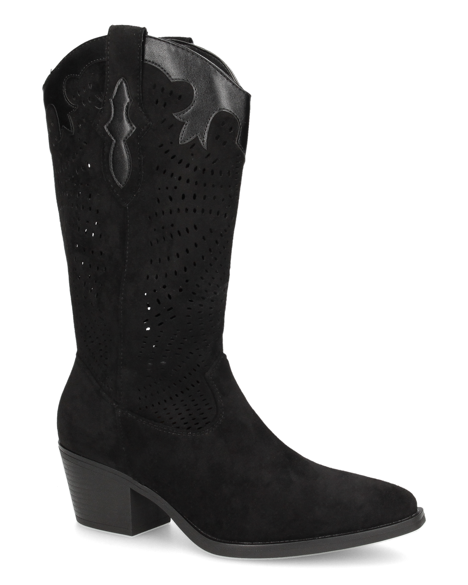 DEBBIE - stivali neri western con gambale traforato