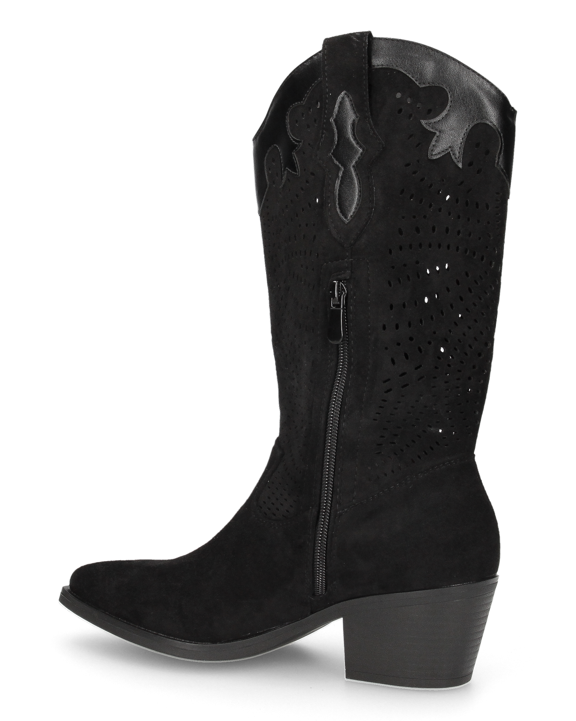 DEBBIE - stivali neri western con gambale traforato