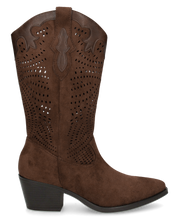 DEBBIE - stivali marrone western con gambale traforato